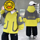 G.duck小黃鴨童裝男童外套春秋款5-14歲兒童休閑衣服外穿潮流拼色沖鋒衣 淺綠色 130 cm
