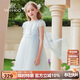 英氏（YEEHOO）女童連衣裙兒童裙子中大童裝公主裙網(wǎng)紗宴會(huì )晚禮服夏 藍色 120