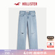 HOLLISTER25春夏新款baggy風(fēng)星星圖案破洞牛仔褲女裝KI355-5367 破洞款水洗 26 160/66A 2標(biāo)準(zhǔn)版