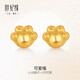 世紀緣可愛(ài)貓黃金耳飾古法足金貓爪耳釘可愛(ài)萌趣小清新女送女友新年禮物