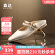 森達穆勒鞋女款2025夏新商場(chǎng)同款時(shí)尚平底后空涼鞋XPL01BH5 米白 37