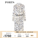 PORTS寶姿春夏新品女裝長袖長連衣裙LM8D192MPT018 米白色印花 L (8)