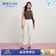 simple pieces麻感防透單褶休閑褲 米杏白/身高153-164現(xiàn)貨 S 88/90（95-105斤）