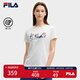 FILA 斐樂(lè)官方女子針織短袖衫2025夏新款時(shí)尚休閑簡(jiǎn)約基礎(chǔ)圓領(lǐng)T恤 云菇白-WT M 165/84A/M