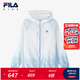 FILA【涼感】斐樂兒童童裝防曬服2025年夏季新款男大童梭織外套 滿印一-ZA 170