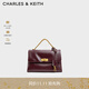 CHARLES&KEITH中號kerry郵差包單肩包斜挎包包女包生日禮物CK2-80782515 Mulberry Plum紫紅色 中包