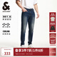 杰克·瓊斯（JACK&JONES）男裝901修身牛仔褲男時(shí)尚彈力潮流小腳LOGO皮標百搭休閑男裝 A14深牛仔藍 常規 32 175 W32/L32