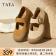 他她（TATA）女鞋2025秋商場同款時尚百搭女勃肯鞋新款厚底鞋4TR02CQ5 黃棕 36