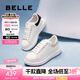 百麗（Belle）簡約舒適小白鞋女商場同款平穩(wěn)休閑板鞋D5Q1DAM5 白色/杏 35 (225mm)