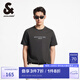 杰克·瓊斯（JACK&JONES）夏季潮百搭圓領(lǐng)植絨刺繡字母羅紋肌理感面料短袖T恤男裝225201104 E11甘草棕 常規(guī) S