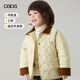 papa【三防】爬爬秋冬季新品兒童棉服外套男女童夾棉蓄熱保暖上衣 黃色 100