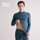 紅豆（Hodo）情侶高領(lǐng)保暖內衣女加厚加絨色紡男中老年秋冬季內衣秋衣褲套裝 深藍-男士（加厚加絨） 2XL (180) 男士