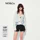 MO&Co.襯衫2025夏新品萌寵系列小貓印花寬松落肩廓形垂感慵懶MBE2SHTT06 白底稚趣圖像 XS /155