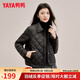 鴨鴨襯衫領(lǐng)羽絨服女秋冬新款輕薄翻領(lǐng)短款休閑百搭舒適保暖外套J 黑色 S