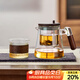 憶壺茶茶壺玻璃泡茶壺茶水分離壺飄逸杯泡茶杯懶人茶具辦公功夫茶具 【透明】600ml壺+防燙品杯+茶巾