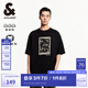 杰克·瓊斯（JACK&JONES）男裝25年短袖T恤男士夏季重磅純棉潮流寬松oversized白黑色半袖t E40黑色 常規(guī) 寬松版，卡碼拍小 M