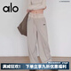 ALO YOGA夏季拼色抽繩運動褲休閑褲高腰顯瘦直筒休閑新款瑜伽寬松美式褲子 【黑標】椰子奶油色 S 80-100斤