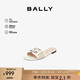 BALLY 巴利【秋季煥新】 牛皮女鞋低粗跟涼拖鞋平底鞋 白色 35碼