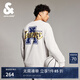 杰克·瓊斯（JACK&JONES）男裝NBA聯(lián)名湖人隊百搭舒適圓領(lǐng)刺繡衛(wèi)衣長袖男款224333048 緞白色 常規(guī) 緞白色 M 175
