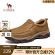 駱駝（CAMEL）男鞋新款韌磨砂牛皮止滑耐磨樂福套腳經(jīng)典休閑皮鞋男 G13A307157古銅色 40