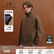 Teenie Weenie Men小熊男裝外套2025春季新款美式復(fù)古撞色翻領(lǐng)工裝夾克 深卡其色 M