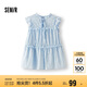 森馬（Semir）短袖襯衫女木耳邊蝴蝶結(jié)浪漫溫柔2025夏飛袖肌理襯衣109325104003