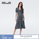 Diane von Furstenberg[博主同款] DVF2025早秋新款魅影豹貓圖案V領(lǐng)短袖茶歇裙DS2T014 CTSCM M / 8