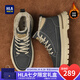 海瀾之家（HLA）高幫鞋棉鞋男秋冬季2025新款休閑鞋加絨保暖工裝鞋防滑馬丁鞋子男 黑色-冬季加絨 45