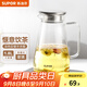 蘇泊爾（SUPOR） 高硼硅玻璃涼水壺冷水壺家用耐熱高溫大容量花茶泡茶壺 涼水壺1.8L