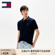 TOMMY JEANS【潮流鑲邊】25夏季男裝純棉珠地網(wǎng)眼商務(wù)翻領(lǐng)短袖T恤POLO20745 藏青色C1G L