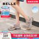 百麗（Belle）輕便魔術(shù)貼老爹涼鞋女商場(chǎng)款拼色厚底鞋D6Q1DBL5 灰色/藍 38 (240mm)