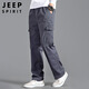 JEEP SPIRIT吉普工裝褲男寬松秋季直筒休閑褲子多口袋男褲 深灰 XL