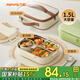 九陽飯盒316L不銹鋼餐盒便當(dāng)盒小學(xué)生上班族餐盤4格大容量1.5L 保溫袋+餐具+湯碗丨WT601白 1.5L