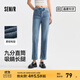 森馬（Semir）森柔牛仔|牛仔褲女小個(gè)子九分褲女生簡(jiǎn)約夏顯腿長(zhǎng)直筒褲百搭 牛仔藍(lán)灰88401 S