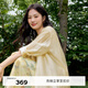 伊芙麗基礎(chǔ)襯衫版型通透飄逸肌理感防曬襯衫女2025夏新款薄款外套 黃色 S 80-110斤