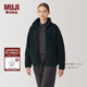 無(wú)印良品（MUJI）女式 長(cháng)毛抓絨 夾克 女外套秋冬款 女裝 外衣 BB2QIA4A 深藏青色 L (165/88A)