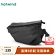 熱風(fēng)（Hotwind）秋季新款男士涂層功能帥氣斜挎包純色戶外運(yùn)動(dòng)單肩腰包 01黑色 F
