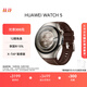 HUAWEI WATCH 5 46mm高端款航天級鈦合金表殼木星棕素皮復(fù)合表帶首創(chuàng)X-TAP智感窗鴻蒙AI腕上小藝eSIM通信