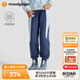 moodytiger兒長(cháng)褲抓絨保暖秋冬季男童運動(dòng)褲撞色柔軟親膚女童衛褲戶(hù)外休閑褲 翎羽藍 140 cm