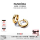 潘多拉（PANDORA）雙生圓形耳環(huán)銀色閉口耳環(huán)經(jīng)典簡(jiǎn)約百搭教師節禮物 金色 均碼
