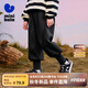 迷你巴拉【泡泡褲】男女童秋冬遠(yuǎn)紅外發(fā)熱加絨抑菌長褲 黑色90001 110 cm