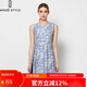 名師路品牌女裝夏裝商場(chǎng)同款連衣裙甜美無(wú)袖拼接連衣裙 3S42410藍色53 XL