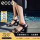 愛(ài)步（ECCO）涼鞋女 夏季百搭一字式扣帶女士?jī)?yōu)雅粗跟高跟鞋 雕塑233323 黑色23332301001 36