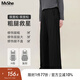MsShe【TR垂感遮肉闊腿西裝褲】大碼女裝2025秋季胖mm顯瘦長(zhǎng)褲子 黑色現(xiàn)貨 4XL