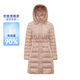 千仞崗秋冬季中長款鴨絨羽絨服女士連帽收腰顯瘦復(fù)古氣質(zhì)防寒外套防寒服 櫻花粉 L (170)