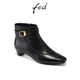 FED小方頭時(shí)裝靴冬季新款女靴簡(jiǎn)約真皮靴黑色短靴女款S1009-CA016