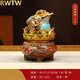 RWTW八方來(lái)財銅金蟾擺件客廳辦公室前臺三足金蟬蟾蜍裝飾開(kāi)業(yè)禮物小號 八方來(lái)財  長(cháng)12寬12高 16cm