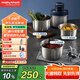 摩飛電器（Morphyrichards）絞肉機(jī) 家用套娃絞餡機(jī)碎肉機(jī) 電動(dòng)多功能輔食料理機(jī)打蒜攪拌機(jī) 不銹鋼三碗 MR9401A