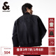 杰克·瓊斯（JACK&JONES）25年男裝秋季外套男士棒球領(lǐng)寬松休閑重磅刺繡夾克外套飛行員夾克 黑色E41 M (175)