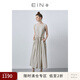 EIN【亞麻無(wú)染】EIN言文藝簡(jiǎn)約無(wú)袖連衣裙上衣褲子套裝秋季新款 淺杏 S